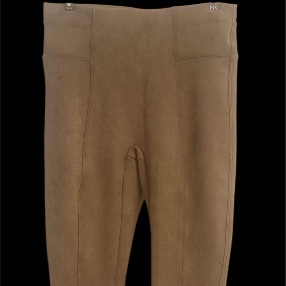 SPANX Brown Taupe Faux Suede Leggings Women’s Size Medium Excellent Condition